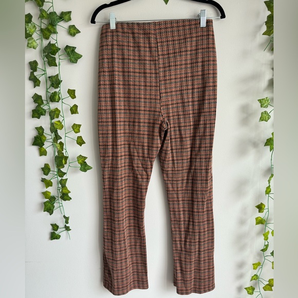 🌿 Urban Outfitters Plaid Herringbone High Waisted Flare Pants - Picture 5 of 6